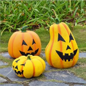 Quality Halloween decoration fiberglass pumpkin lamp sculpture wholesale