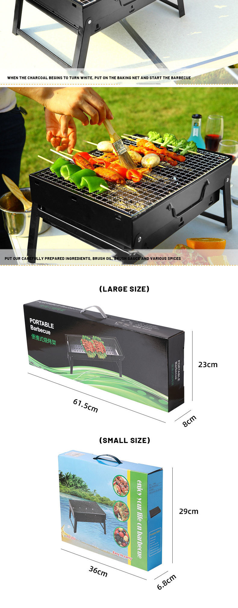 Firewood Portable Camping Cookware Camping Barbecue Grill Folding Barbecue Grill