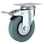 Fixed Grey rubber caster , 2"-5" light medium duty PVC Caster for furniture,