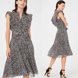 Quality Summer Ruffle Polka Dot Midi Dress Women Casual Dresses Ladies wholesale