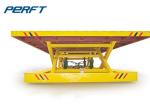 scissor hydraulic lifting electric rail transfer cart for warehouse material