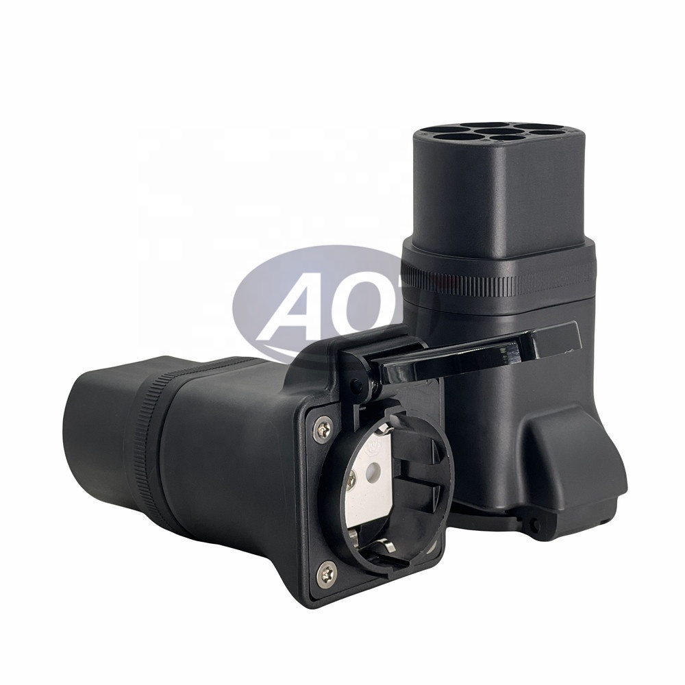 BLACK AOTAI EV Adapter Type 2 to Schuko adapter Type2 Male charger for Chinese Car XPENG G9 Retrofit and Upgrade Purpose