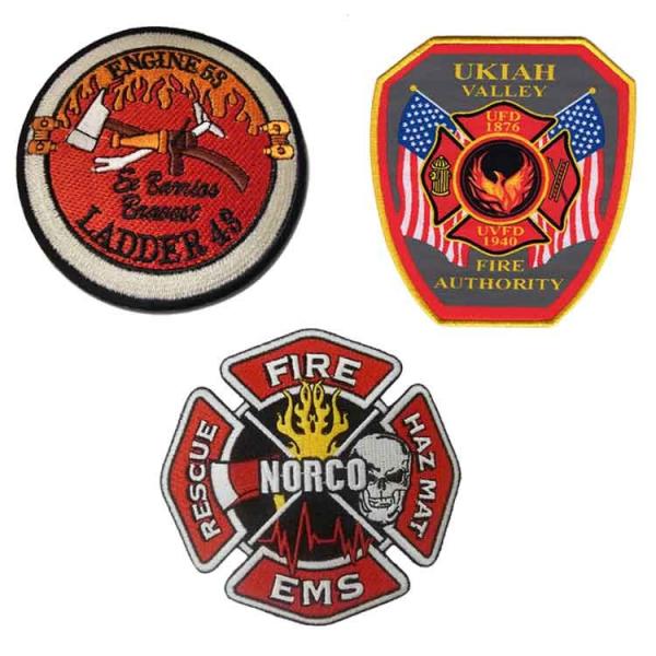 Cheap 3d Polyester Los Angeles Fire Department Patches Environmental Friendly for sale