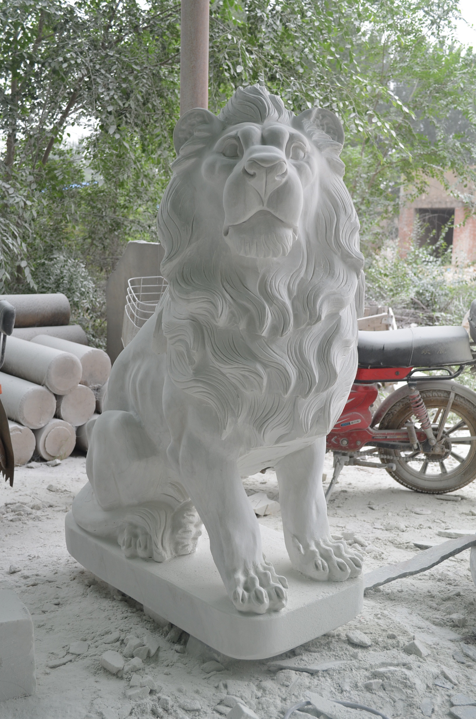 Porch Decoration Odm Marble Lion Statue Stone Carving Sculpture