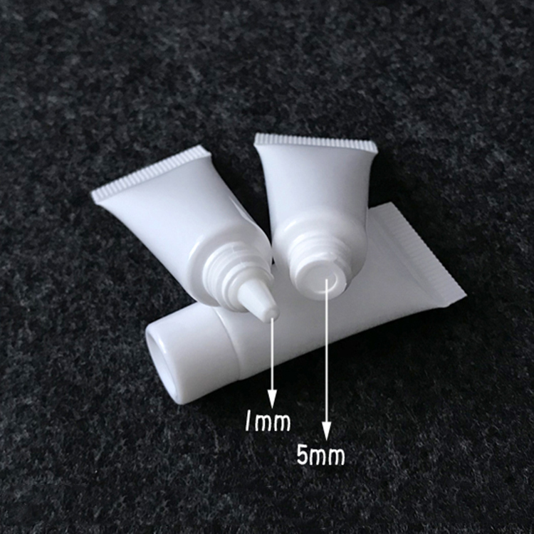 White Soft Recyclable PE Empty Cream Cosmetic Squeeze Tubes 3ml