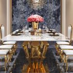 Exquisite Stainless Steel Marble Dining Table For High-End DéCor