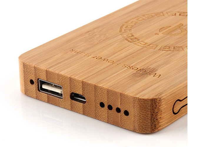 Bamboo Appearance Square Portable Charger With DC 5v/2a Input Current