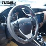 Automotive 350mm Perforated Leather Steering Wheel Toyota Corolla Real Carbon