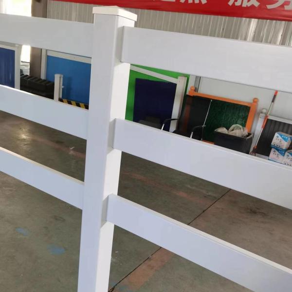 Cheap White Color Vinyl Fence Horse Fence 3 Rails Horse PVC Farm Fence for sale