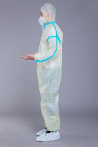 Quality Antibacterial 37GSM PP PE Breathable Disposable Coveralls wholesale