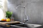 Brass Chrome Basic Kitchen Faucet Rectangular Chrome Finishing Ceramic Cartridge