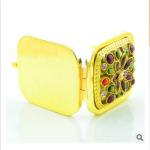 New creative promotion gift customed diamond logo copper apple luxury pocket
