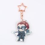 Anime Printed Acrylic Glitter Epoxy Charms Double Sided Non Toxic