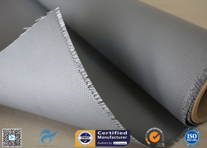 0.45mm 1.5m Wide 510g / M2 E - Glass Fiber Silicone Coated Fiberglass Fabric Heat Resistant