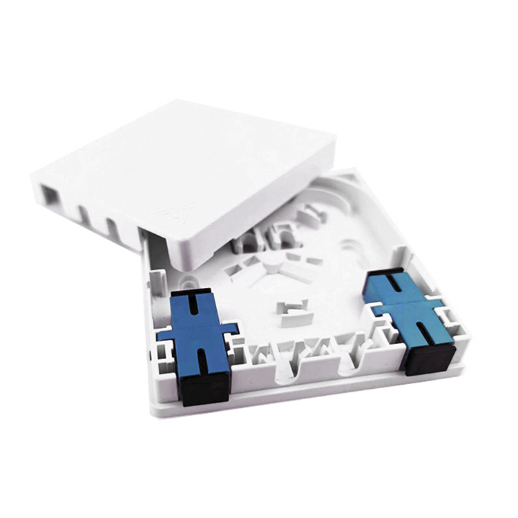 2 Cores UPC Plastic Fiber Optic Faceplate Socket Panel for Indoor in FTTH Network