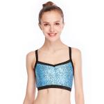 Camisole Full Sequins Jazz Bra Tank Top Hip Hop Dance Clothes With Black Edge