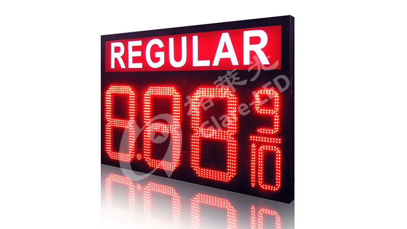 Outdoor 27 Inch 8.889 10 LED Gas Sign GSM Communication IP65 Waterproof Level