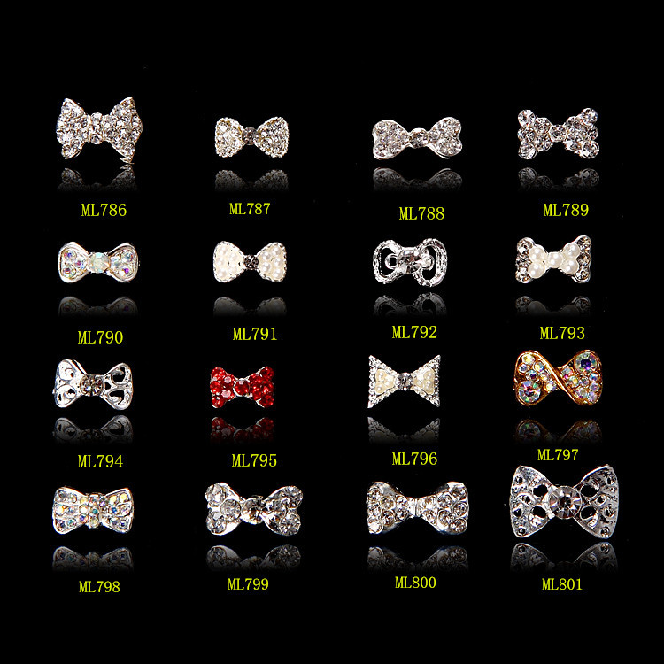 Hot NEW Wholesale Alloy Jewelry 3D Nail Art Jewelry Nail rhinestones Sticker Supplier Number ML786-801