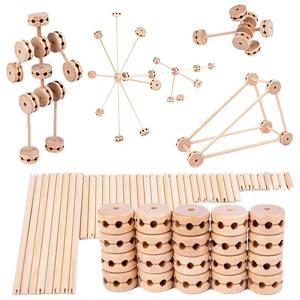 Quality 3D Construct Fort Wooden Buliding Blocks Diy Assemble Educational Montessori wholesale