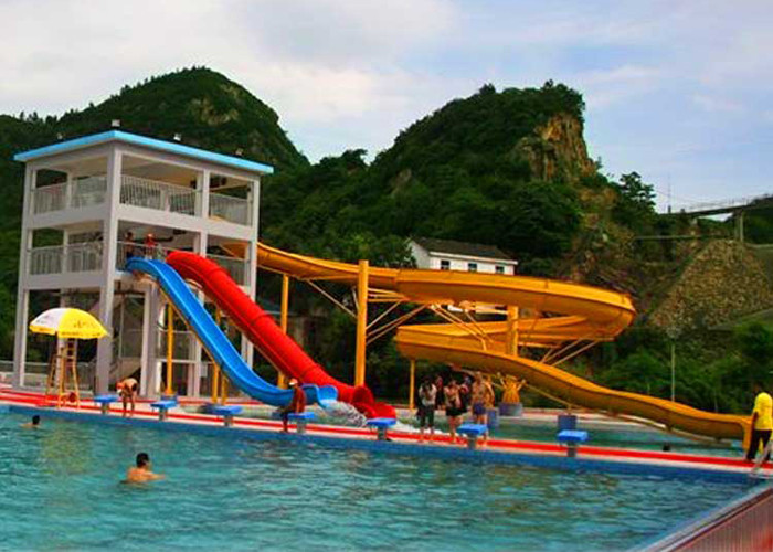 Professional Pipe Water Slide Fiberglass Water Park Equipment Barrel Sled Slides