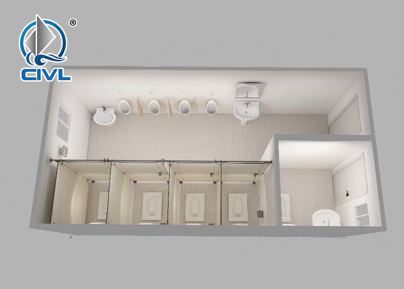 Contemporary Prefab Container Homes Villa , Public Toilet Public Restroom