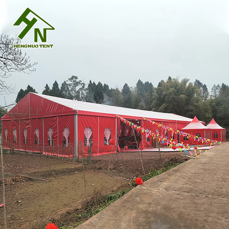 300 People Aluminium Frame Tent 10x30m Red Colorful Large Wedding Marquee