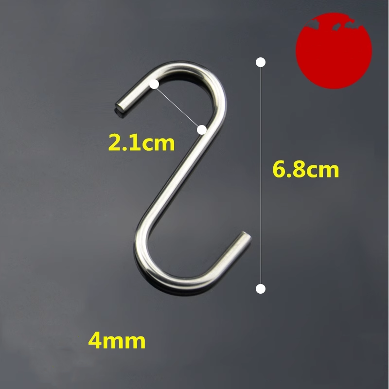 Stainless Steel S Hooks with Black Oxide Finish INCH Measurement System and Heavy-Duty Design