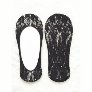 Quality Commercial Invisible Shoe Liner Socks Casual Lace Boat Socks Black wholesale