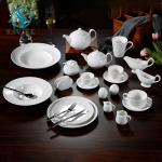 EU FDA Plain White Porcelain Dinnerware Sets Stain Resistant Home Porcelain