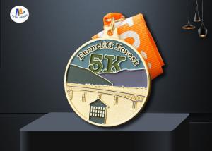 Quality Zinc Alloy Custom 5K Race Medals 65*4MM Background Sandblast Medaillen wholesale