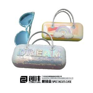 Quality New Design Shell Hard Handle Sunglasses Case PU Metal Eyeglass Case wholesale