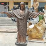 Bronze Savior Christ Jesus Statue Brass Redeemer Sculpture Life Size Metal