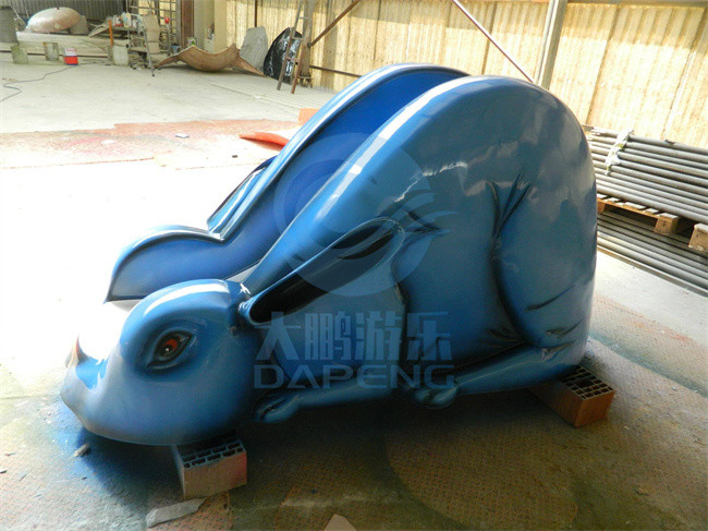 Animal Fiberglass Pool Water Slide 1.1m Height Rabbit Water Slide For Small Pool