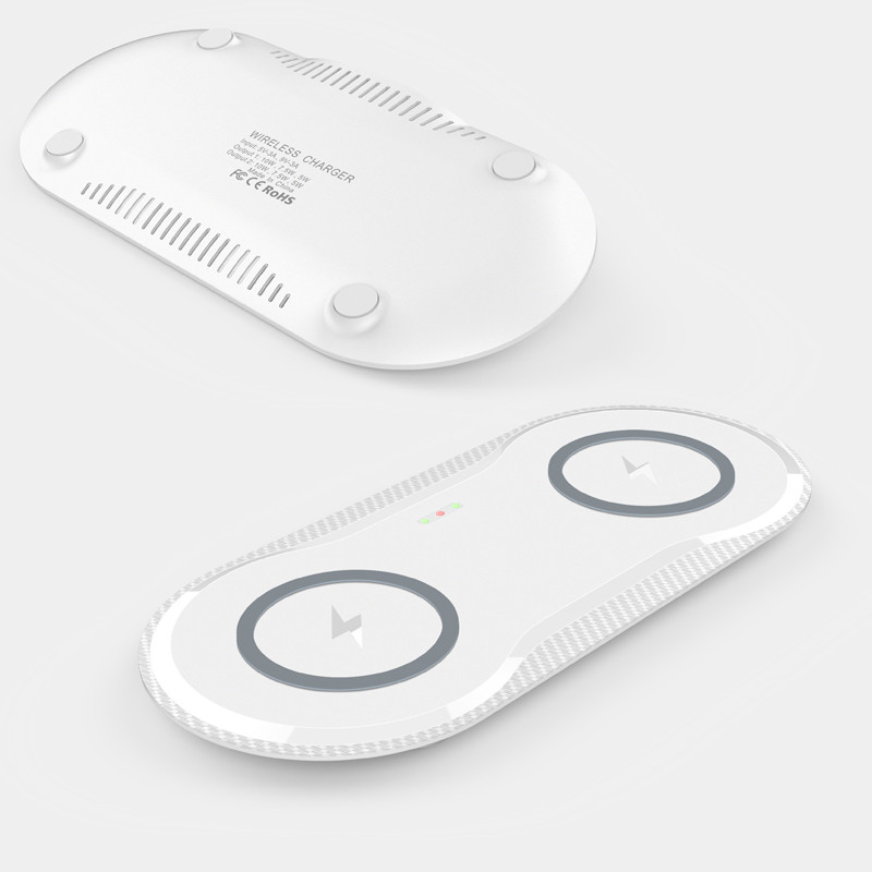 2 In 1 Qi 15W Multi Function Wireless Charger Pad Custom Logo
