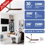 Rotary Vane Quantity 3 70 Inches Wooden Blades Ceiling Fan for Great Room