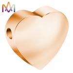 No Allergic Polished Heart Shape SS304 Loose Beads With Smooth Hole