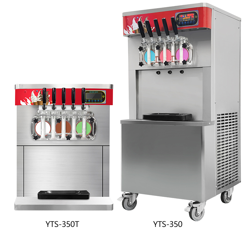 21L Capacity Soft Serve Ice Cream Machine 5 Flavors Automatic Yogurt Icecream Maker with English Operating Language