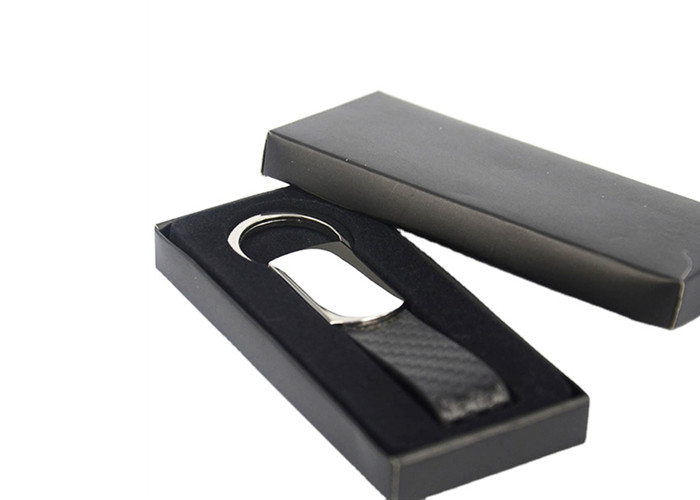 Carbon Fibre Leather Key Chains Metal PU Braided Leather Keychain Snap Hook
