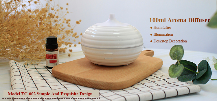 Indoor Modern Quiet 100ml Ultrasonic Aromatherapy Diffuser