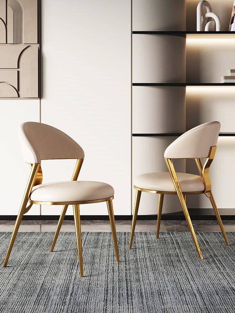 Modern Stainless Steel Luxury Dining Chairs With Fleece OEM ODM