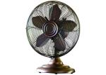 12” Retro Table Fan in Oil Rubbed Bronze 3 speed 4 blade 45W CE CB GS