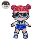 Various Design Doll Embroidered Badge Patch With Sequin / Weave Material