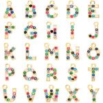 Pendant Necklace DIY Gold Jewelry Custom Micro Rainbow Zircon Letter Bracelet
