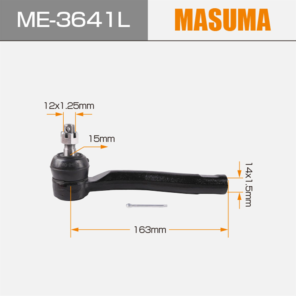 Picture Size 45047-09230 ME-3641L MASUMA Assembly tie rod end for TOYOTA ALLEX NZE121