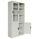 Sliding Door Steel Filing Cabinet Knock Down Metal Stationery Cupboard With