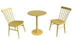 Dia 60cm Full Steel Garden Dining Set Disc Table And 2 Chairs