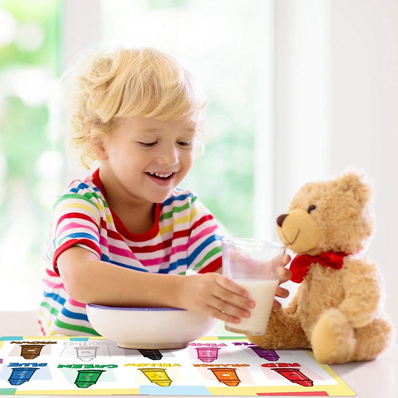 Non Slip Adhesive Disposable Baby Placemat PVC Free For Dining Table