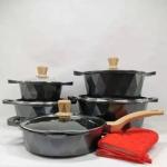 Wholesale 12 PCS Aluminium Cooking Pot Set Non-stick Ollas Soup Pot Frying Pan