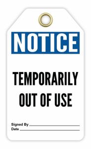 Quality Plastic Tag Notice Out Of Service Tag Polyester Water Resistant Safety Tag wholesale
