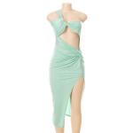 Open Back Twisted Strapless Summer Beach Dresses High Split